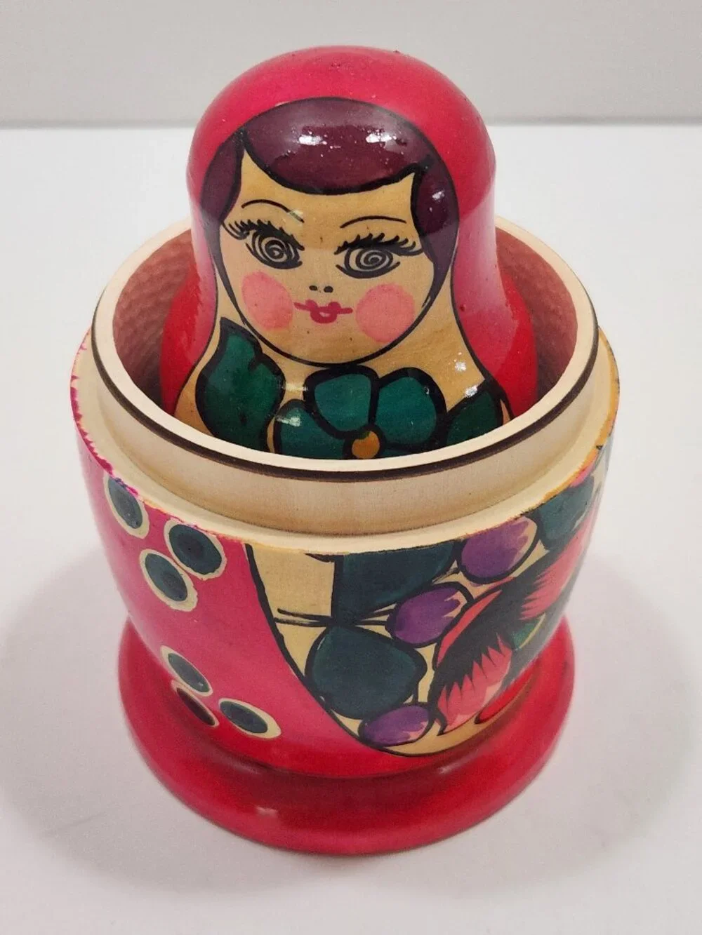 Vintage USSR Soviet Russian Nesting Dolls 5pc Semenov Matryoshka Tagged 1970s
